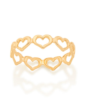GOLD HEART SKINNY RING