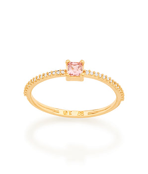 GOLD FOR HER SKINNY ENGAGEMENT RING IN LIGHT PINK