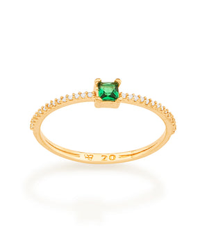 GOLD FOR HER SKINNY ENGAGEMENT RING IN GREEN