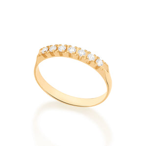 GOLD HALF WEDDING RING WITH ZIRCONIA