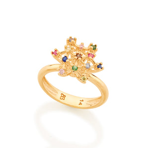 GOLD RAINBOW STAR RING