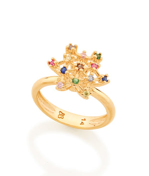 GOLD RAINBOW STAR RING