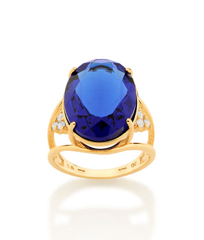 GOLD TRADITIONAL ROYALTY RING IN RED