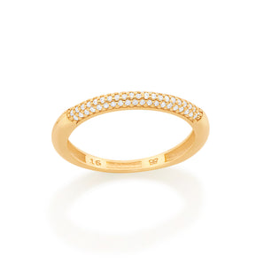 GOLD HALF STUDDED RING