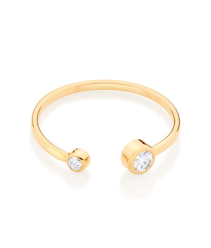 GOLD DOUBLE POINT OF LIGHT SKINNY RING