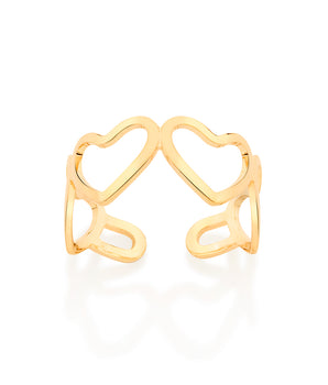 GOLD HOLLOW HEART RING
