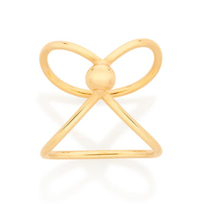 GOLD SPHERE KNOT RING
