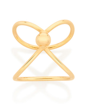 GOLD SPHERE KNOT RING