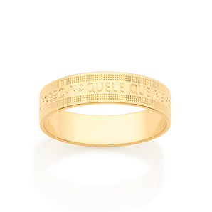 GOLD PHILIPPIANS 4:13 WEDDING RING