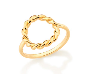 GOLD ROPE CIRCLE RING