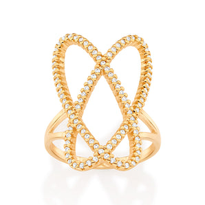 GOLD STUDDED OVAL RING