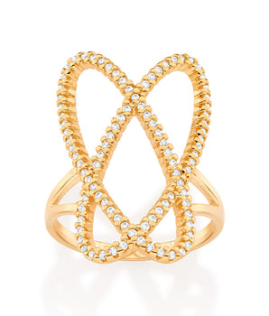 GOLD STUDDED OVAL RING
