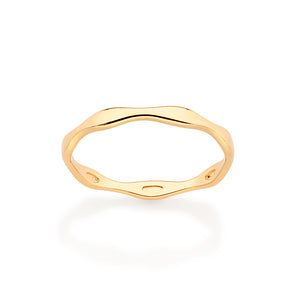 GOLD WAVED SKINNY RING