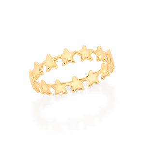 GOLD STAR BAND SKINNY RING