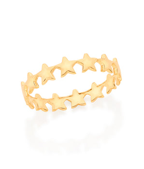 GOLD STAR BAND SKINNY RING
