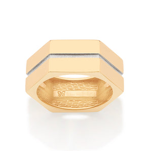 GOLD MEN'S HEXAGON RING