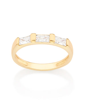 GOLD GLISTENING MORNING RING IN WHITE