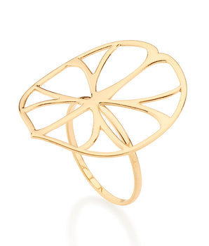 MAXI LEAF RING 18K GOLD PLATED