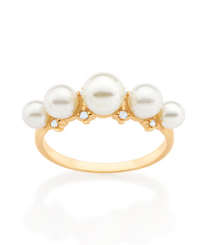 GOLD PEARL OVERLOAD RING