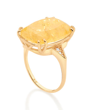 GOLD PLATED RING WITH CRYSTAL AND ZIRCONIA