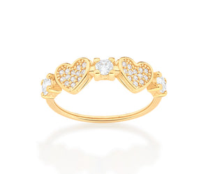GOLD LOVELY HEART SKINNY RING