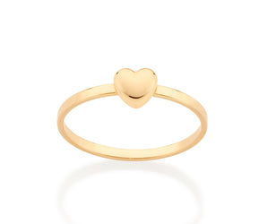 18K GOLD PLATED SKINNY HEART RING