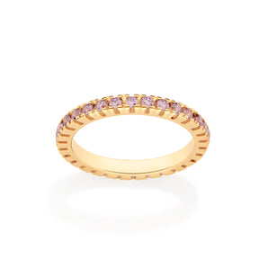 GOLD LILAC STUDDED SKINNY RING