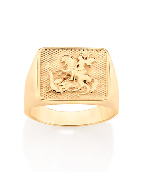 GOLD MEN'S SAINT GEORGE RING