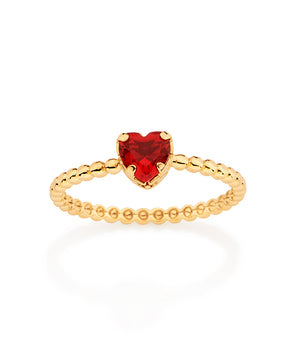 GOLD MOMMY RING IN RED