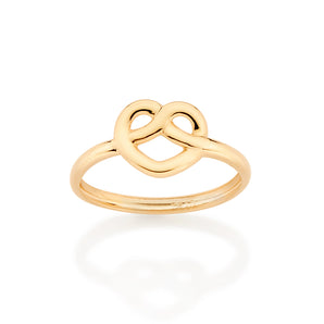GOLD HEART KNOT SKINNY RING