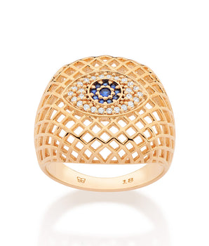 GOLD EVIL EYE MAXI RING