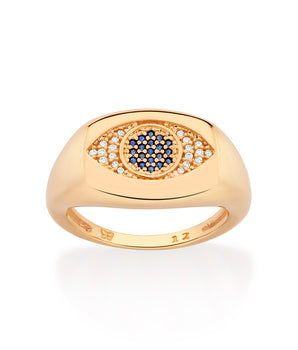 GOLD EVIL EYE BUTTON RING