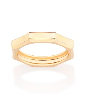 GOLD OCTAGON SKINNY RING
