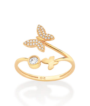 GOLD BUTTERFLIES SKINNY RING