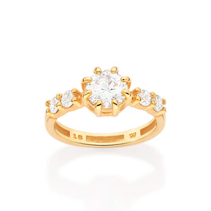 GOLD CHRISTMAS TIME SOLITAIRE RING