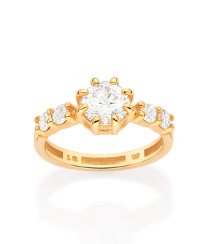 GOLD CHRISTMAS TIME SOLITAIRE RING