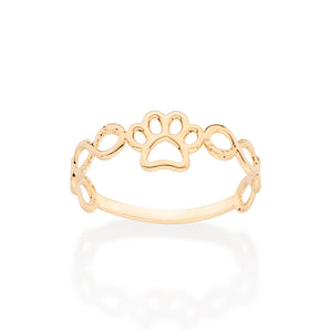 GOLD PUPPY PAW RING