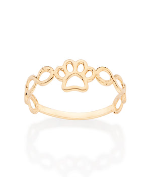 GOLD PUPPY PAW RING