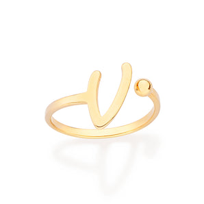 GOLD CURSIVE INITIAL RING