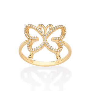 GOLD BUTTERFLY RING