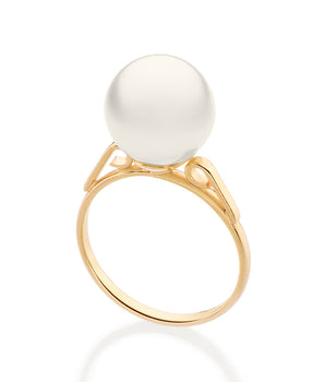 GOLD PEARL DREAMS SOLITAIRE RING