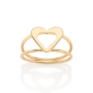 GOLD MODERN HOLLOW HEART RING