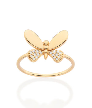 GOLD BRIGHT BUTTERFLY SKINNY RING
