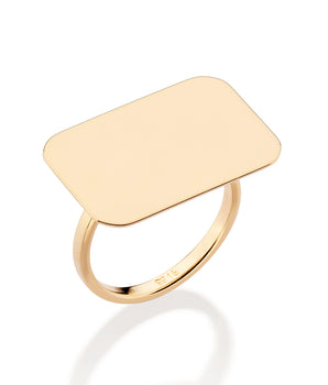 GOLD RECTANGULAR FLAT RING
