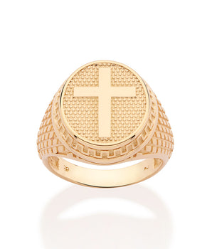 GOLD CROSS MAXI RING