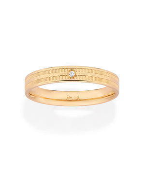 GOLD TEXTURED STUDDED WEDDING BAND
