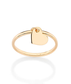 GOLD DANGLY HEART SKINNY RING