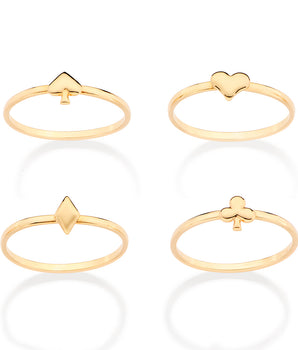 GOLD SUIT OF CARDS SKINNY RING KIT
