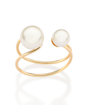 GOLD PEARL OF TIME ADJUSTABLE RING