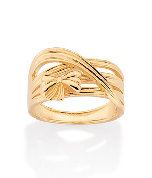 GOLD RIBBONS AND BOWS RING